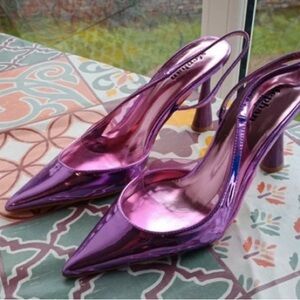 Elegant Purple Slingback Heels